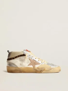Mid Star LTD avec empiècements en cuir métallisé argenté et étoile rose