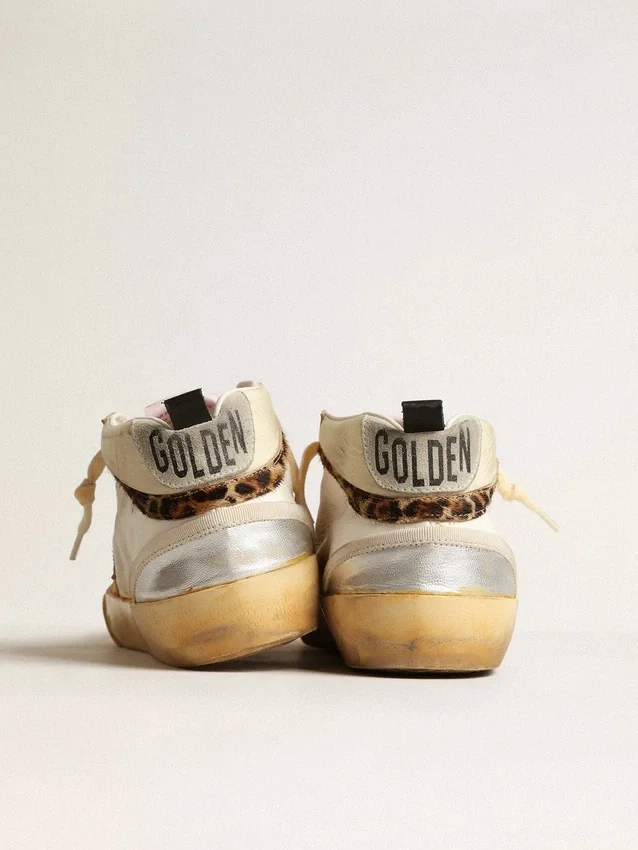 Mid Star LTD avec empiècements en cuir métallisé argenté et étoile rose