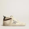Mid Star LTD en cuir nappa blanc avec étoile pailletée argentée