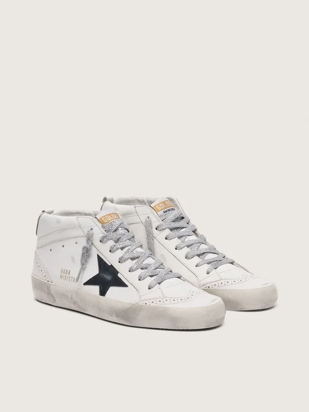 Mid Star pour femme avec languette de talon laminée et lacets pailletés