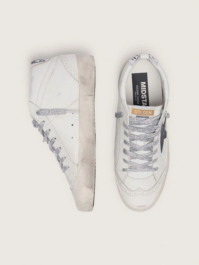 Mid Star pour femme avec languette de talon laminée et lacets pailletés