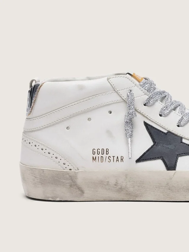 Mid Star pour femme avec languette de talon laminée et lacets pailletés