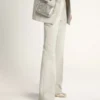 Mid Star pour femme en cuir laminé argenté avec étoile gris tourterelle