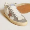 Mid Star pour femme en nappa et daim avec étoile en cuir métallisé marron clair