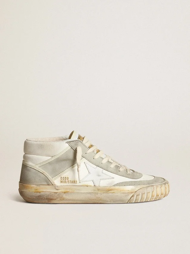 Mid Star pour homme avec empiècements en daim gris glacier et étoile blanche