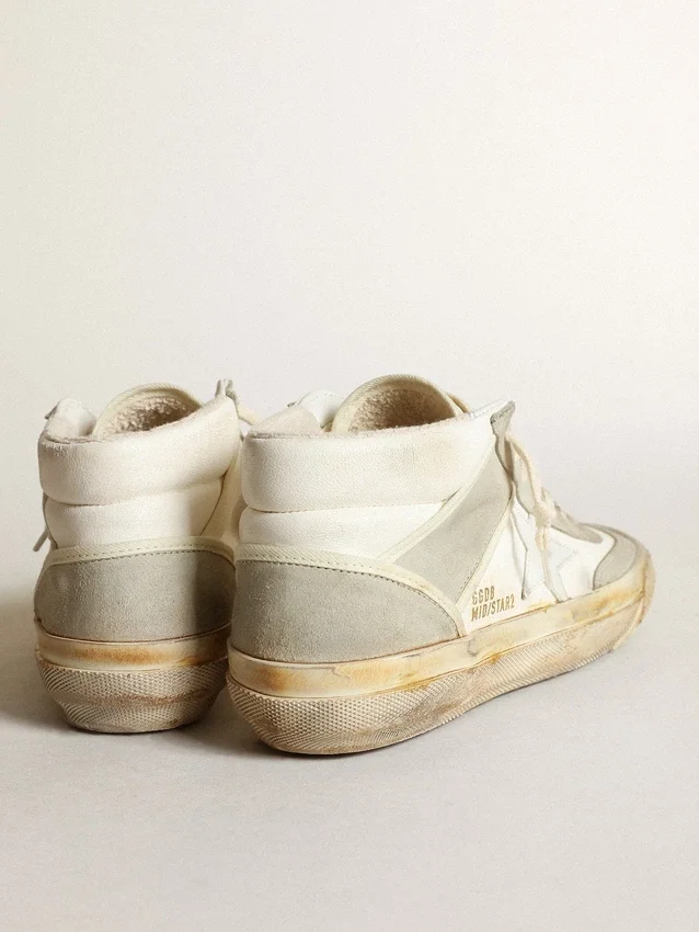 Mid Star pour homme avec empiècements en daim gris glacier et étoile blanche