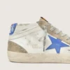Mid Star pour homme avec étoile en cuir bleu et empiècements en daim gris tourterelle