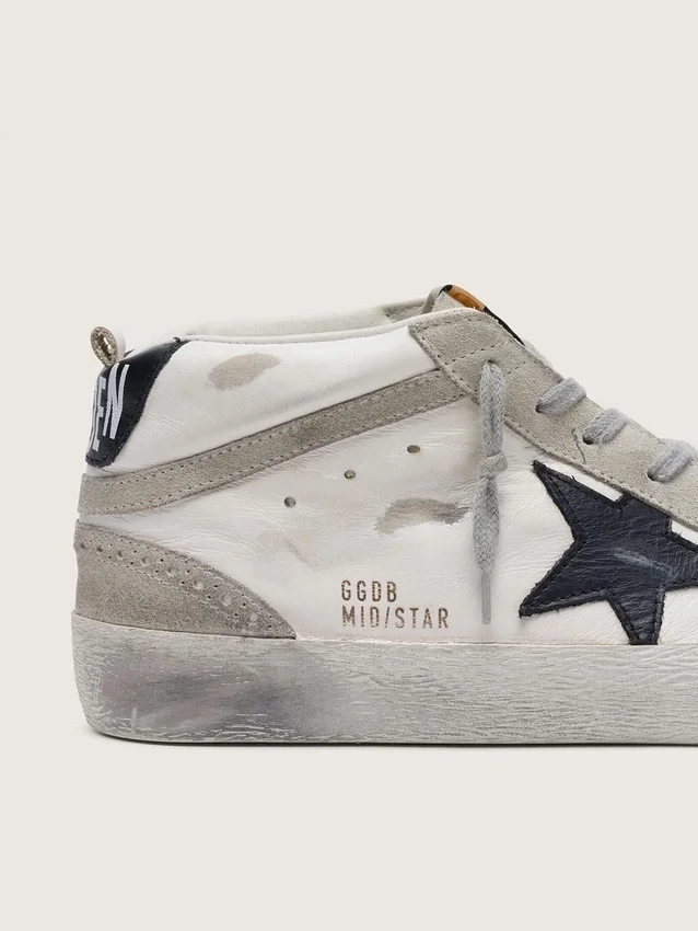 Mid Star pour homme, blanche avec étoile noire