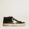 Mid Star pour homme en nappa et daim noirs avec étoile en cuir blanc