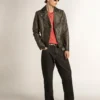 Mid Star pour homme en nappa et daim noirs avec étoile en cuir blanc