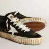 Mid Star pour homme en nappa et daim noirs avec étoile en cuir blanc