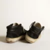 Mid Star pour homme en nappa et daim noirs avec étoile en cuir blanc