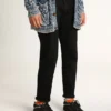 Mid Star pour homme en nubuck avec étoile en cuir noir et bande argentée