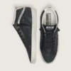 Mid Star pour homme en nubuck avec étoile en cuir noir et bande argentée