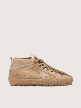 Mid Star Ski pour femme en daim caramel avec étoile en nubuck et languette de talon en daim
