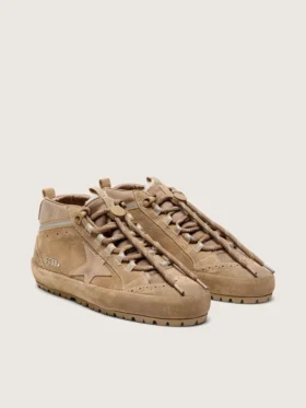 Mid Star Ski pour femme en daim caramel avec étoile en nubuck et languette de talon en daim