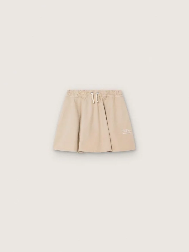 Mini-jupe Journey pour fille en gabardine de coton beige imprimée