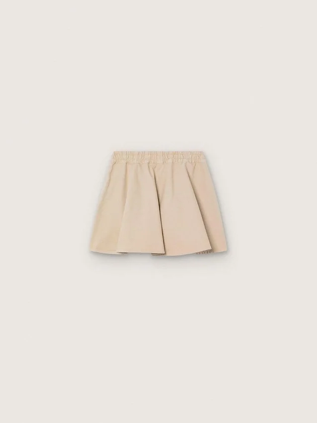 Mini-jupe Journey pour fille en gabardine de coton beige imprimée