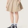 Mini-jupe Journey pour fille en gabardine de coton beige imprimée
