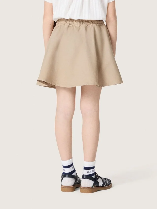 Mini-jupe Journey pour fille en gabardine de coton beige imprimée
