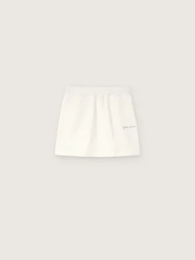Mini-jupe Journey pour fille en molleton de coton blanc avec cristaux et broderies