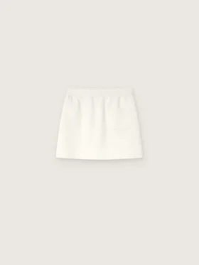 Mini-jupe Journey pour fille en molleton de coton blanc avec cristaux et broderies