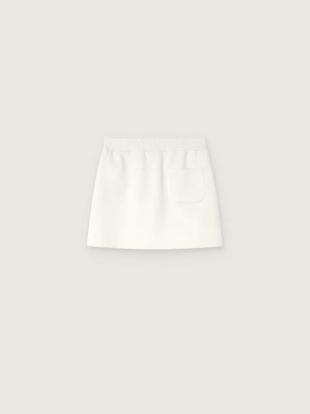 Mini-jupe Journey pour fille en molleton de coton blanc avec cristaux et broderies