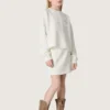 Mini-jupe Journey pour fille en molleton de coton blanc avec cristaux et broderies