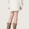 Mini-jupe Journey pour fille en molleton de coton blanc avec cristaux et broderies