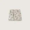 Mini-jupe Journey pour fille en toile de coton blanche à imprimé floral vert