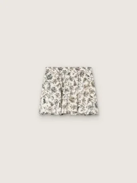 Mini-jupe Journey pour fille en toile de coton blanche à imprimé floral vert