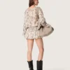 Mini-robe en coton pour femme à imprimé floral noir et blanc