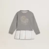 Mini-robe grise et blanche pour filles