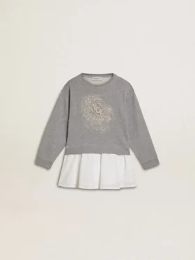 Mini-robe grise et blanche pour filles
