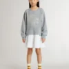 Mini-robe grise et blanche pour filles