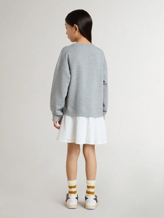 Mini-robe grise et blanche pour filles