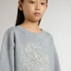 Mini-robe grise et blanche pour filles