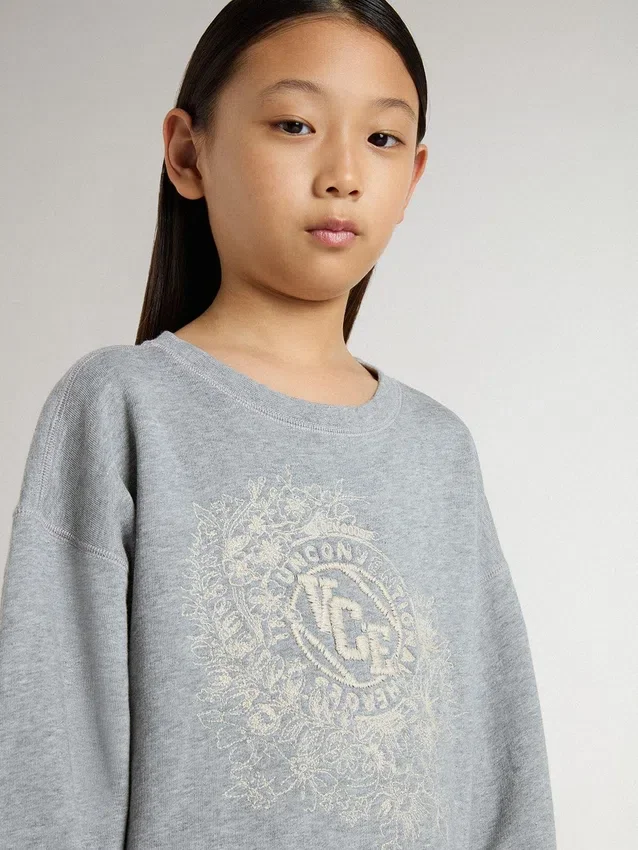 Mini-robe grise et blanche pour filles