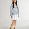 Mini-robe grise et blanche pour filles
