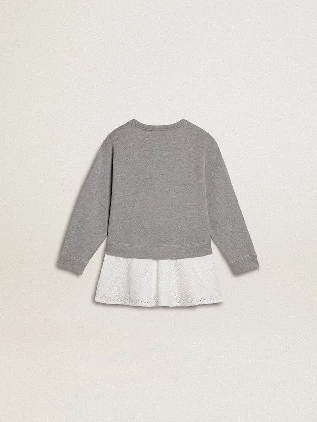 Mini-robe grise et blanche pour filles