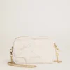 Mini Star Bag en cuir blanc beurre avec étoile ton sur ton