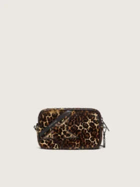 Mini Star Bag en cuir de poney à imprimé animalier avec étoile ton sur ton