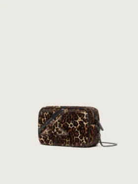 Mini Star Bag en cuir de poney à imprimé animalier avec étoile ton sur ton