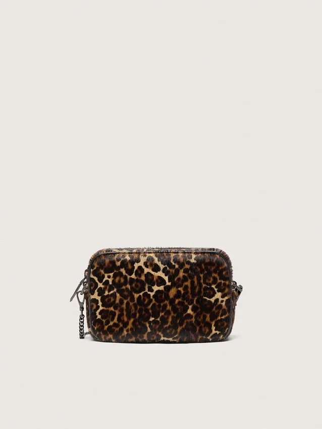 Mini Star Bag en cuir de poney à imprimé animalier avec étoile ton sur ton