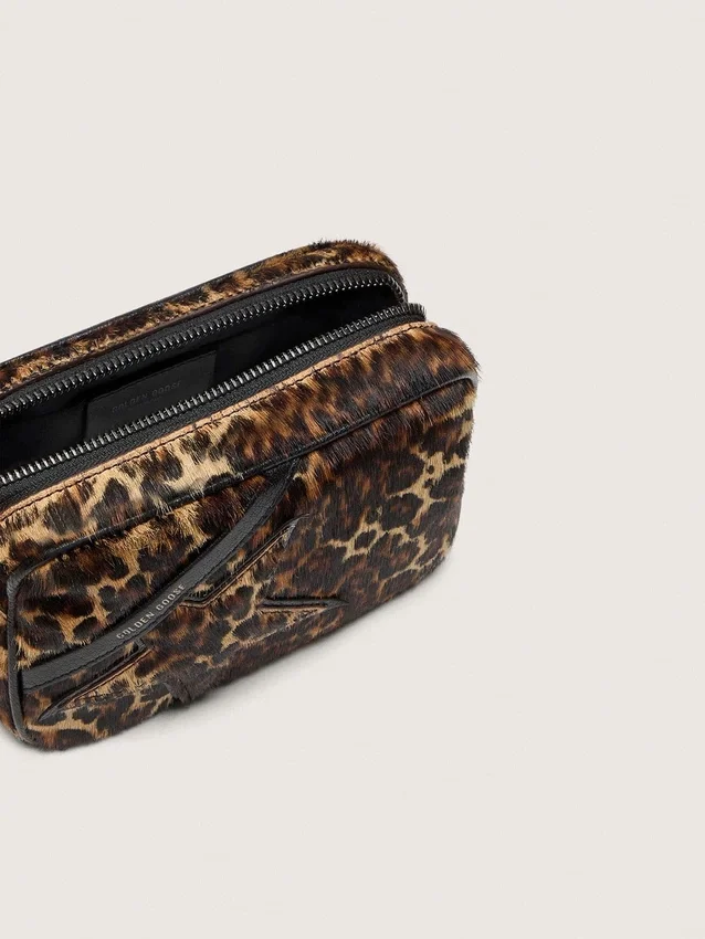 Mini Star Bag en cuir de poney à imprimé animalier avec étoile ton sur ton