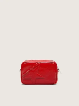 Mini Star Bag pour femme en cuir peint en rouge avec étoile ton sur ton