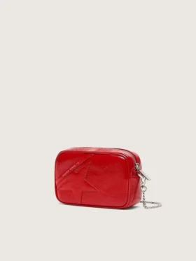 Mini Star Bag pour femme en cuir peint en rouge avec étoile ton sur ton