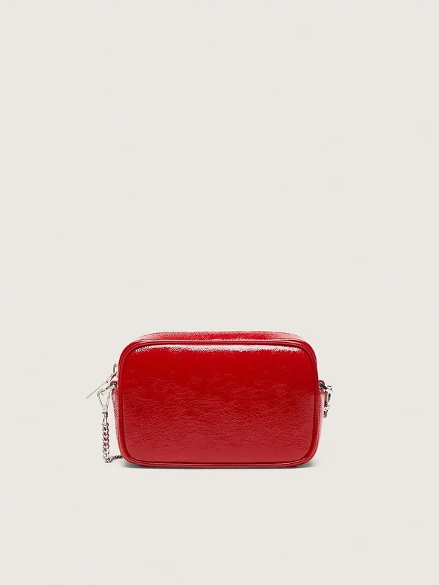 Mini Star Bag pour femme en cuir peint en rouge avec étoile ton sur ton
