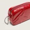 Mini Star Bag pour femme en cuir peint en rouge avec étoile ton sur ton