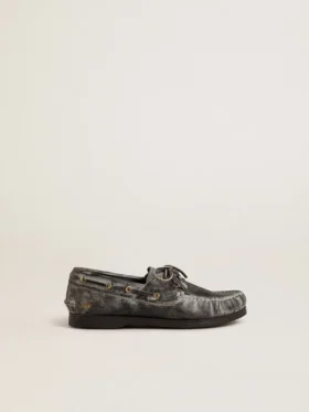 Mocassins Cruise junior en cuir noir vieilli